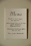 Menus — Papier calligraphié à la main