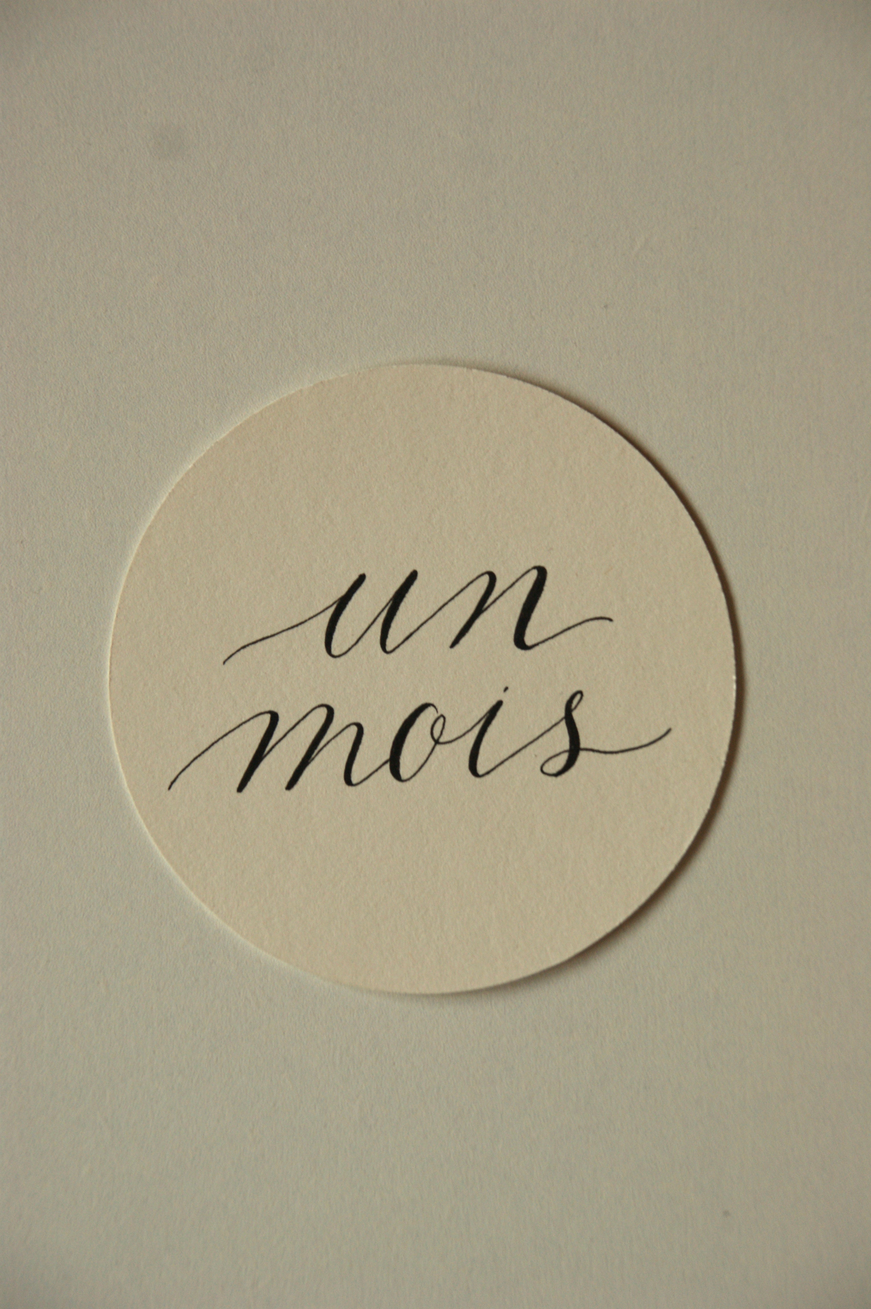 Cartes étapes rondes — Papier calligraphié à la main