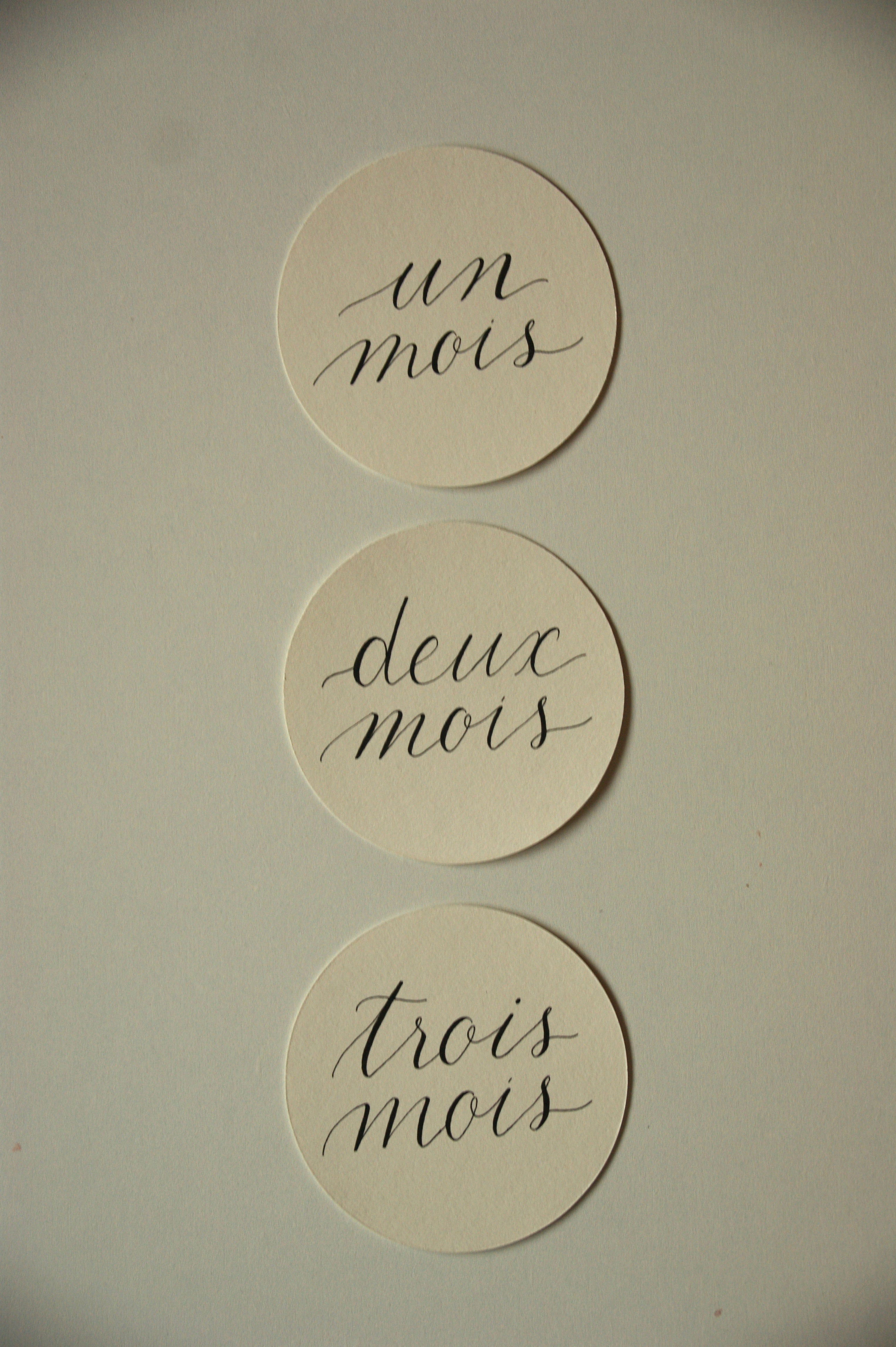 Cartes étapes rondes — Papier calligraphié à la main