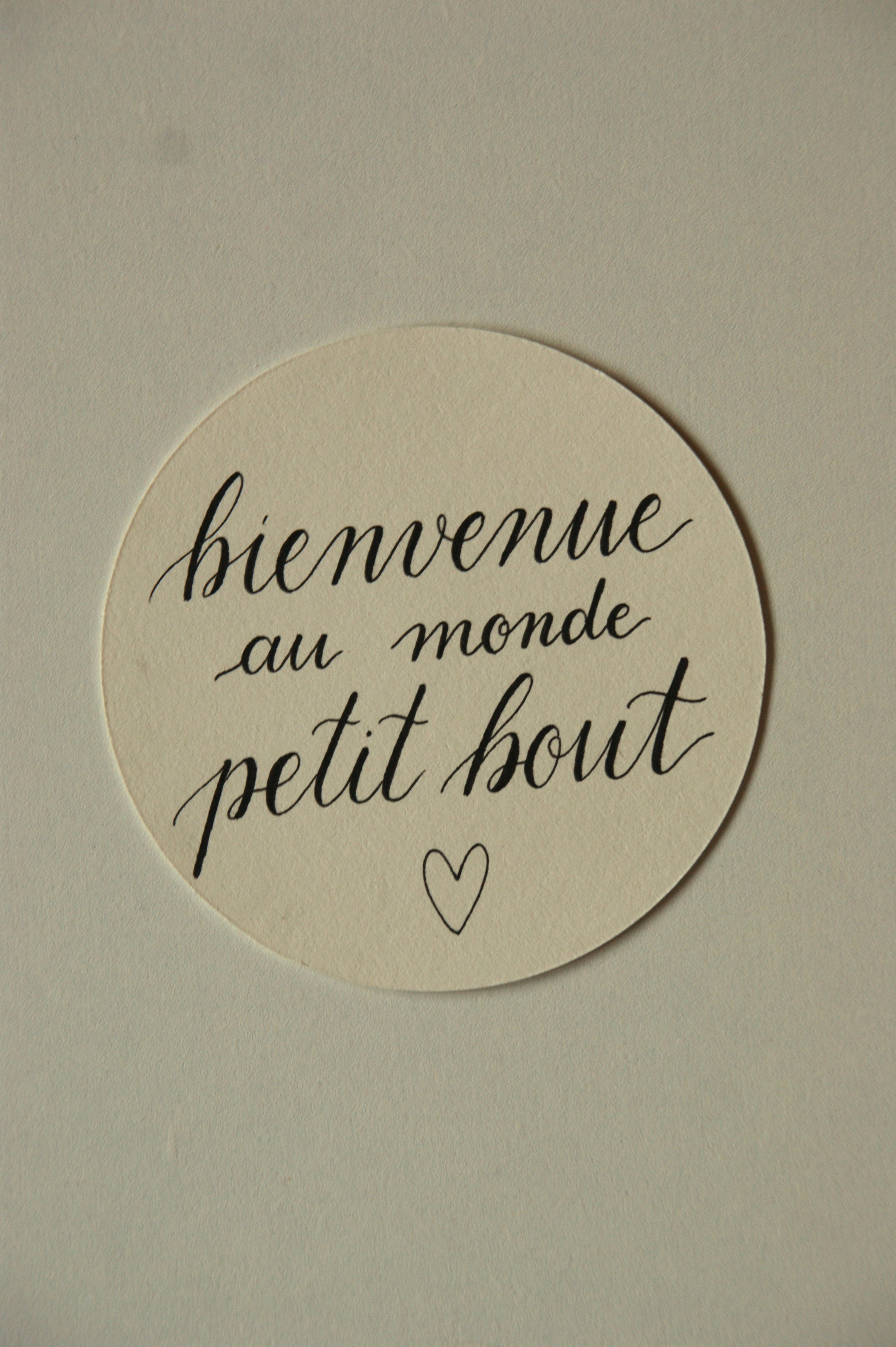 Cartes étapes rondes — Papier calligraphié à la main