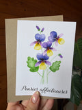 Carte Pensées pliable – Moments Fleuris