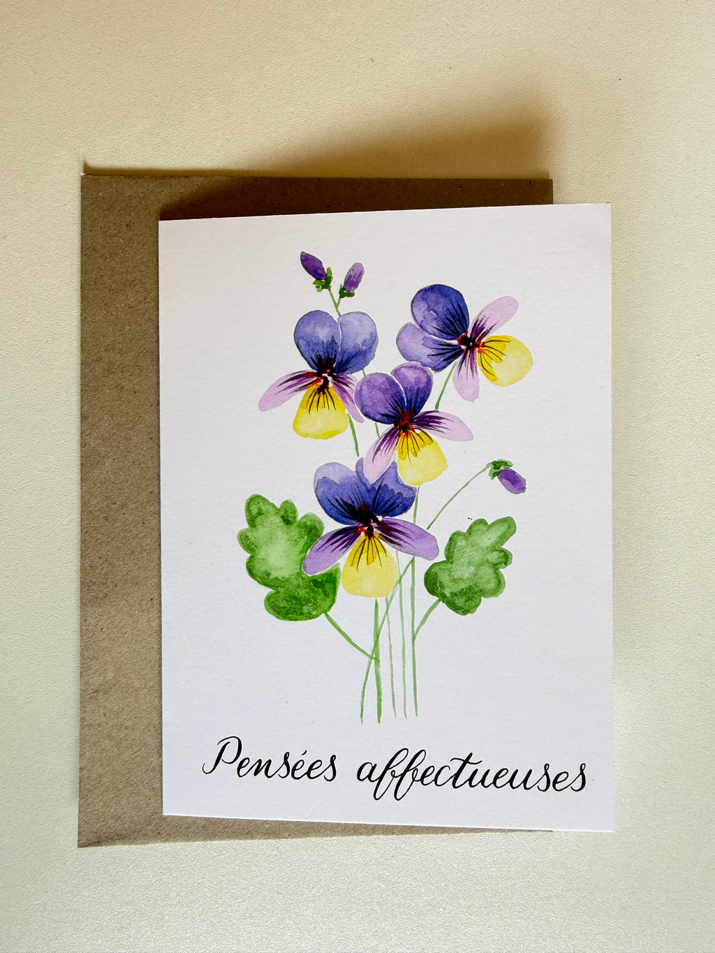 Carte Pensées pliable – Moments Fleuris