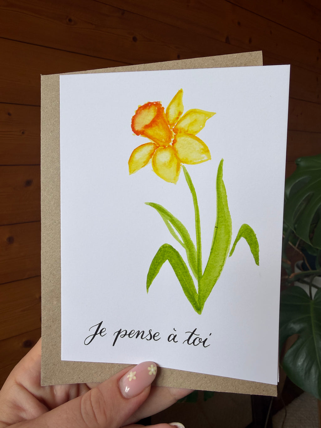 Carte Jonquilles pliable – Moments Fleuris