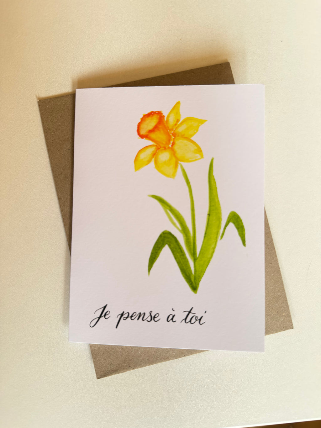 Carte Jonquilles pliable – Moments Fleuris