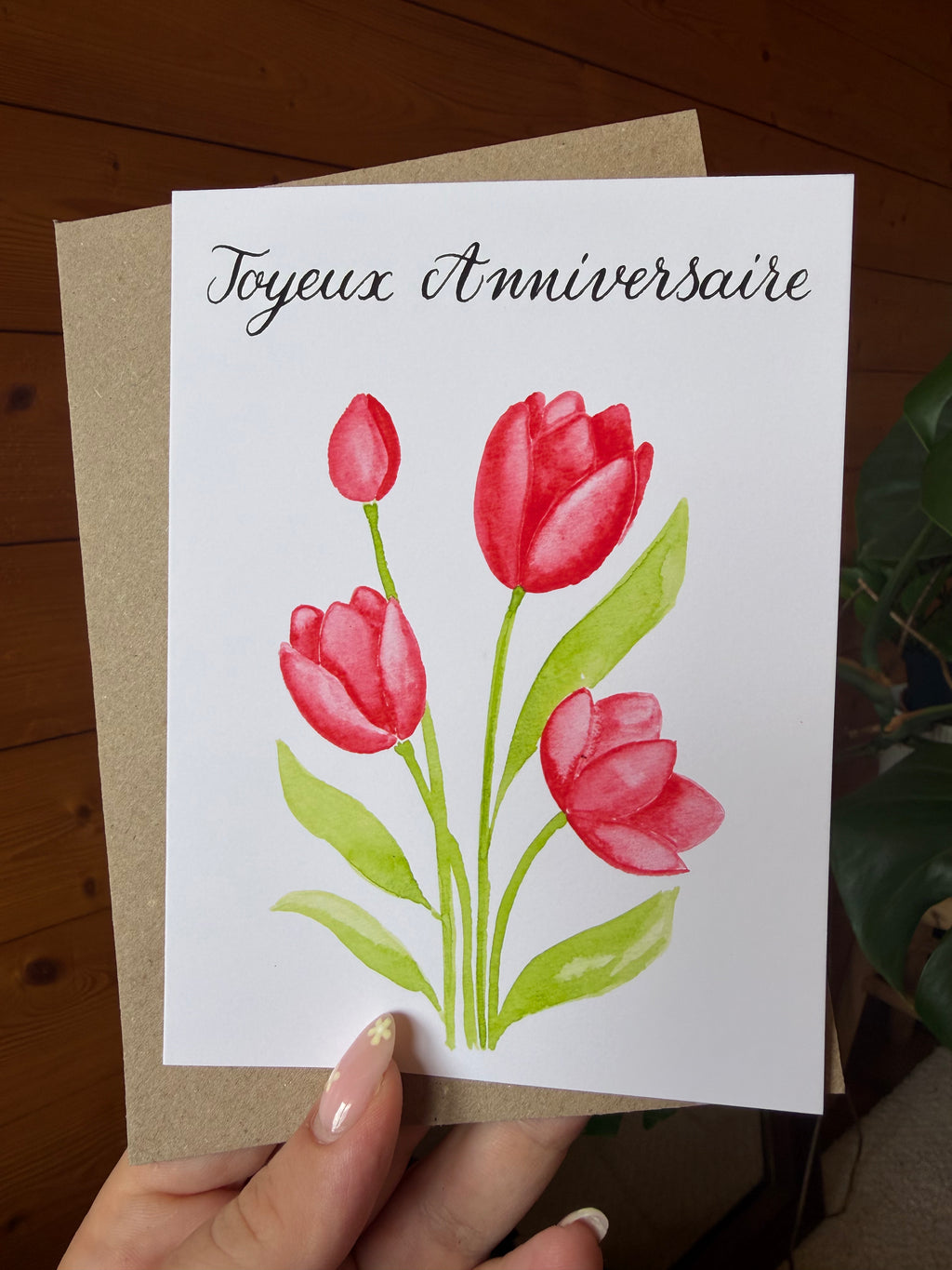 Carte Tulipes pliable – Moments Fleuris
