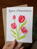 Carte Tulipes pliable – Moments Fleuris