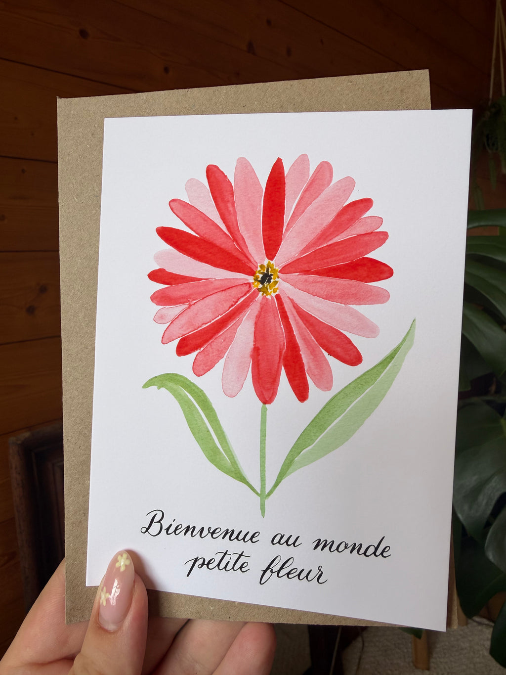 Carte Gerbera pliable – Moments Fleuris