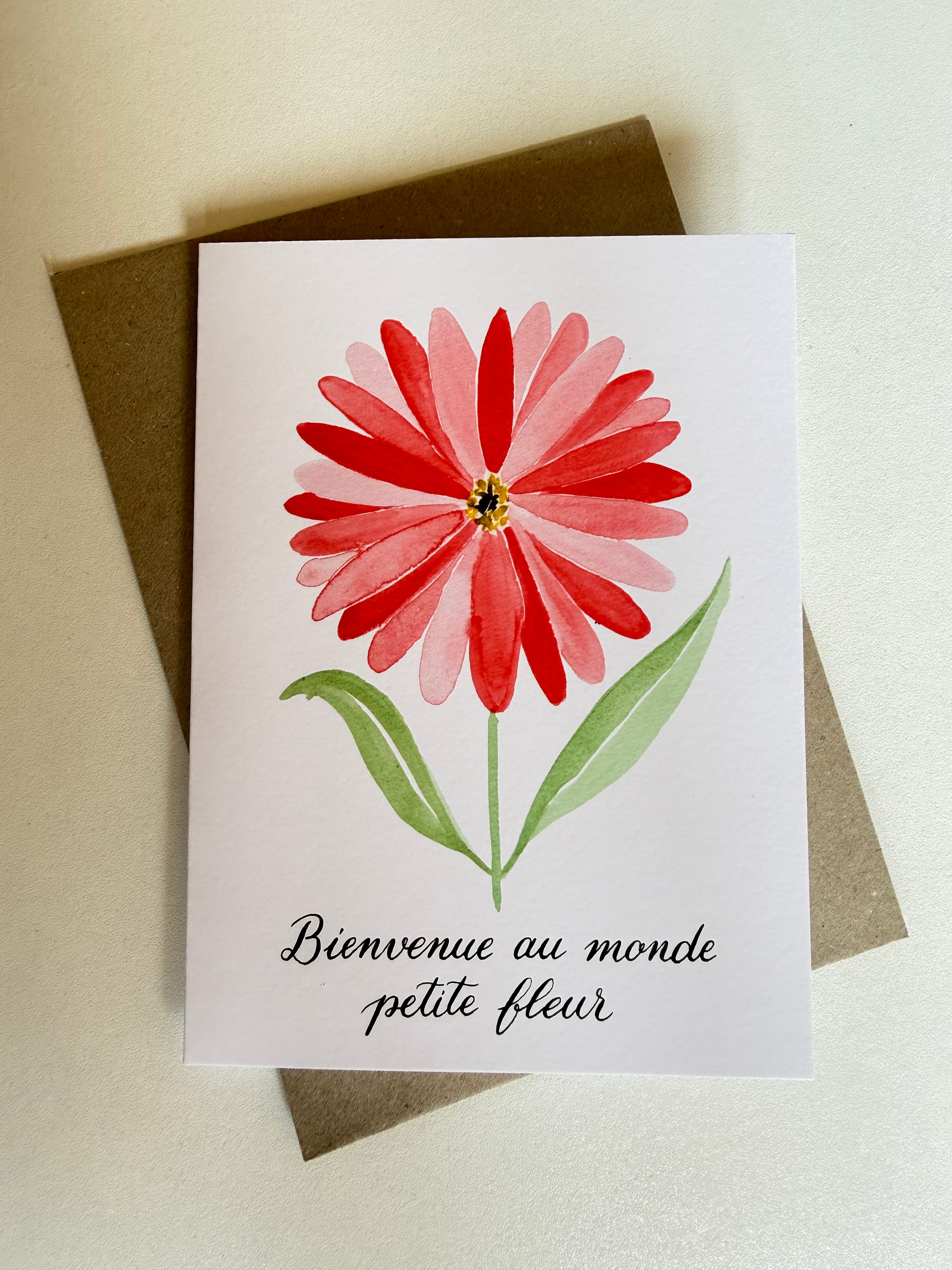 Carte Gerbera pliable – Moments Fleuris