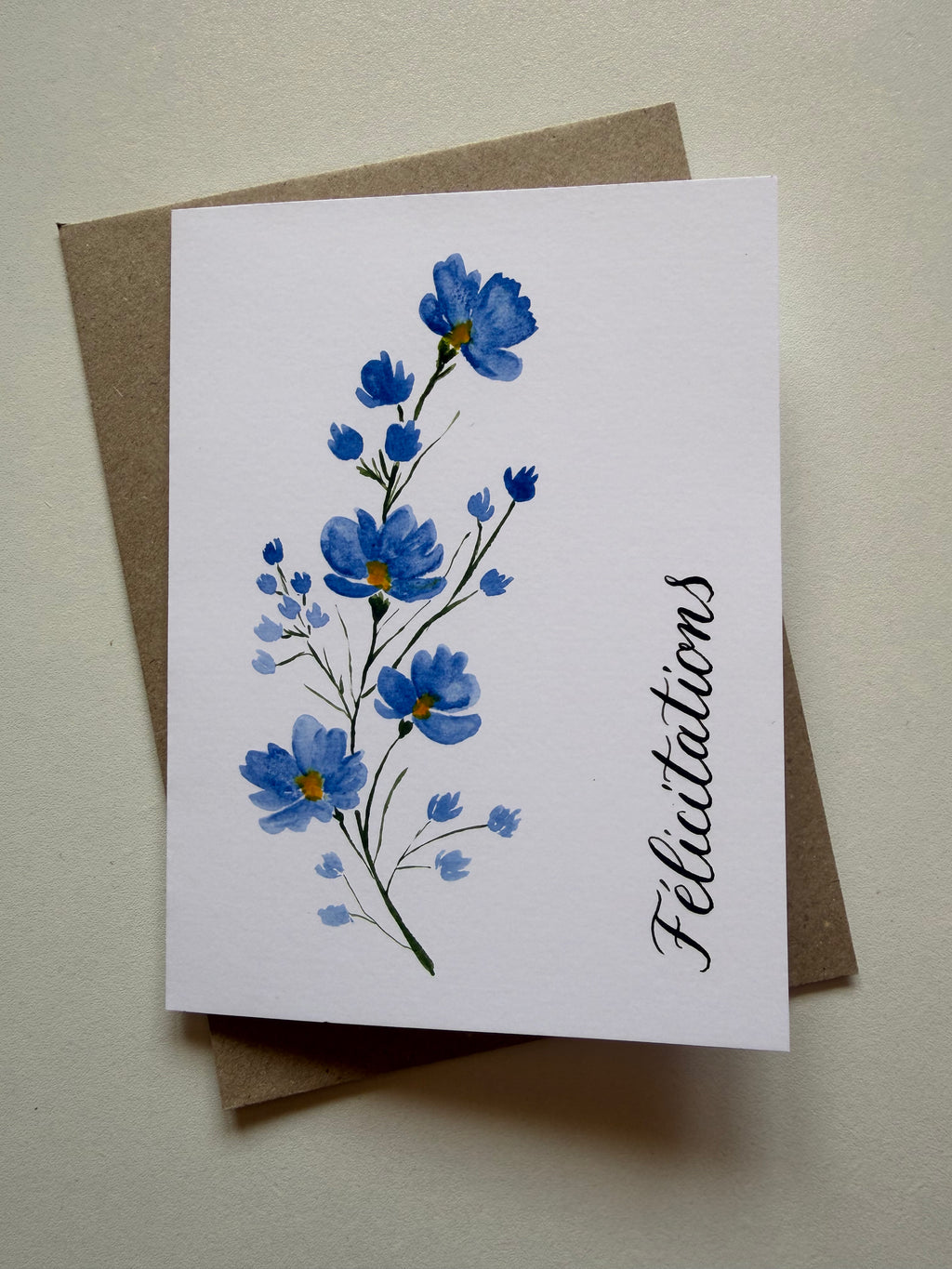 Carte Myosotis pliable – Moments Fleuris