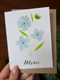 Carte Fleurs de Lin pliable – Moments Fleuris